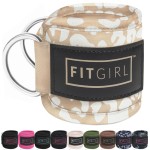 FITGIRL - Ankle Strap (Pair) for Cable Machines and Resistance Bands, Work Out Cuff Attachment for Home & Gym, Glute Workouts - Kickbacks, Leg Extensions, Hip Abductors, Women Only (Beige Leopard)