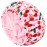 Shower Cap for Women Terry Lined Bath Cap Large Reusable Waterproof Elastic Band Pink Cherry Shower Caps for Long Thick Hair Soft Bath Shower Hair Caps