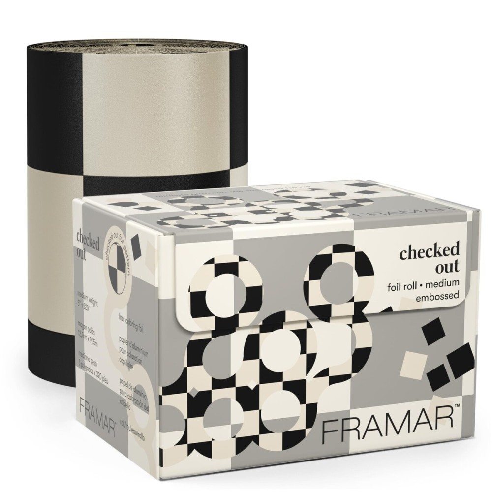 FRAMAR Checkered Hair Foil - Hair Foils For Highlighting Long Hair, Highlight Foils For Hair Highlighting, Salon Foils For Hair Highlighting Kit, Salon Foils For Hair Stylist - 320 ft
