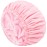 Pink Shower Cap for Women Terry Lined Bath Cap Large Reusable Waterproof Elastic Band Shower Caps for Long Thick Hair Soft Bath Shower Hair Caps