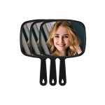 MIRRORNOVA Hand Mirror, Barber Hairdressing Handheld Mirror with Handle for Salon, Square, Black, Large,Pack of 3