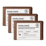 MARLOWE. No. 109 Coffee Bar Soap 7 oz (3 Bars), Body Scrub Soap for Men, Refreshing, Energizing & Exfoliating with Natural Extract, Caffeine, Coffee Bean & Cocoa Butter, Fresh Brewed Scent