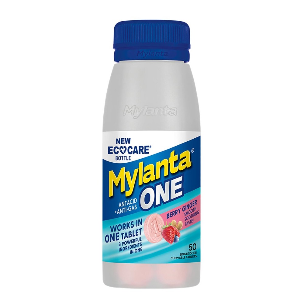 Mylanta One, Berry Ginger Flavor, 50 Count, EcoCare PCR
