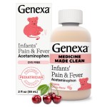 Genexa Infants\' Clean Acetaminophen | Pediatrician Preferred Ingredients | Pain Reliever & Fever Reducer for Babies| Dye Free, 0% Artificial Additives | Delicious Organic Cherry Flavor, 2 fl oz