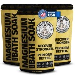 Coach Soak Recovery Bath Soak - Alternative to Epsom Salt Bath Soak - Fast-Absorbing Pure Magnesium Flakes with 21 Minerals, Bath Salts & Essential Oils - 9 lb (Pack of 3)