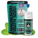 Coach Soak Recovery Bath Soak & Cream - Alternative to Epsom Salt Bath Soak - Fast-Absorbing Pure Magnesium Flakes with 21 Minerals, Bath Salts & Essential Oils - 2 Pack - Cooling Peppermint