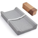 Blissful Diary Baby Changing Pad with Waterproof Lining Foam, Includes a Soft & Washable Cover, Contoured Changing Table Pads for Dresser Top with Non-Slip Bottom, 3216 (Grey, Rectangular)