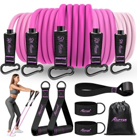HPYGN Resistance Bands for Working Out, Exercise Bands for Women, Workout Bands, Resistance Bands Set with Handles, Legs Ankle Straps for Muscle Training, Strength Training Home Gym Equipment