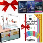 OVANTO Volleyball Training Equipment Aid Cards, Solo Volleyball Rebounder Drills for Kids & Adults to Practice Anywhere.Volleyball Stuff Cards to Masterfully Set, Pass, Serve, Spike & Block