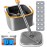KZKR Spin Mop and Bucket Set with 14 Replaceable Microfiber Mop Pads with Self Separation Dirty and Clean Water System, Self Wringing 360 Rotating Square Mop Head for Hardwood Tile Marble Floors