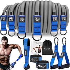 HPYGN Resistance Bands, Exercise Bands, Workout Bands, Resistance Bands for Working Out with Handles, Door Anchor, Legs Ankle Straps for Men and Women, Strength Training Home Gym Equipment