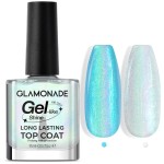 Aurora Top Coat nail polish: Glitter Shimmer Smooth Pearlescent Iridescent Unicorn Finish Subtle Air Quick Dry Long Lasting Glossy Clear Top Coat for Women Girls All Types Color Nail Art Coverage