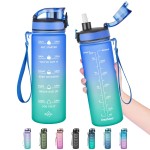 Enerbone 24 oz Water Bottle, Leakproof BPA & Toxic Free, Motivational Water Bottle with Times to Drink and Straw, Fitness Sports Water Bottle with Strap for Office, Gym, Outdoor Sports
