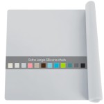 Extra Large Flexible Silicone Table Mats for Kids - Non-Slip, Waterproof, Heat Insulation Countertop Protector - Pastry Mat, 27.6\'\'x19.7\'\' Gray, 1Pcs