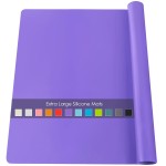 Extra Large Silicone Mats For Kitchen Counter, 27.6\'\' x 19.7\'\' Nonskid Silicone Placemats for Kids, Nonstick Purple Silicone Mat for Baking Crafts, Silicone Dab Mat Heat Resistant, 1Pack