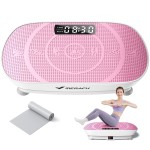 MERACH Vibration Plate Exercise Machine, Whole Body Workout Equipment for Women, Bluetooth and Silicone Pedal, Vibration Plate with Auto Mode, Vibrate Fitness Platform for Home (Pink)