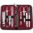 3 Swords Germany - brand quality 8 piece manicure pedicure grooming kit set synthetic leather case shiny burgundy - Made in Germany