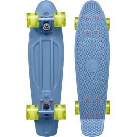 Retrospec Quip Mini Cruiser Adult Skateboard - 22.5in Compact Board with ABEC-7 Bearings & PU Wheels - Waffle Grip Deck for Smooth Riding - Portable 5lb Design