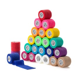 Mr. Pen- Self Adhesive Bandage Wrap Bulk, 24 Pack, Colorful, 2 x 5 Yards, Adhesive Bandages