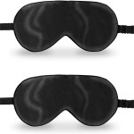 ZIMASILK 2 Pack 100% Natural Silk Sleep Mask, Adjustable Super-Smooth Soft Eye Mask for Sleep, Multiple Color Options (2 Pack,Black)