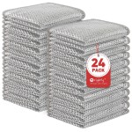 Orighty 24 Pcs Multipurpose Wire Dishwashing Rag, Non-Scratch Wire Dish Cleaning Cloths for Wet and Dry, Reusable Steel Scrubber for Kitchen, Powerful Dishcloth Rag for Cookware, Dish, Stove-7x8