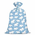 Loveinside Jumbo Large Plastic Gift Bag, Baby Boy Elephant Design Plastic Bag with Tag and Tie for Birthday, Baby Shower and Holiday - 56 x 36, 1 Pcs - Elephant Blue