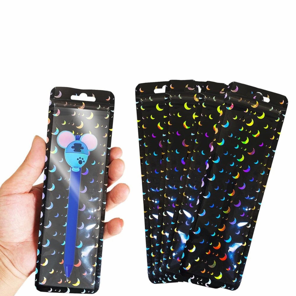 100 Pcs Beadable Pen Packaging Bags for Small Business, Resealable Resealable Pouch Bags for Beaded Pens Lipgloss,Jewelry,Cosmetic,Candy 2.5x8.66inch