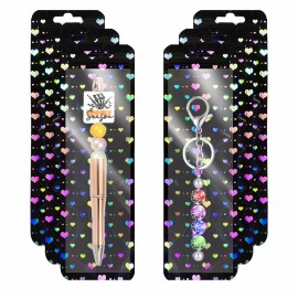 100 Pcs Beadable Pen Packaging Bags for Small Business, Resealable Resealable Pouch Bags for Beaded Pens Lipgloss,Jewelry,Cosmetic,Candy 2.5x8.66inch