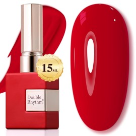 Double Rhythm 15ML Gel Nail Polish Pure Sheer Same Color Same Bottle Soak Off Gel Polish Art Manicure Salon DIY at Home for Women (Red Coral-A1451)