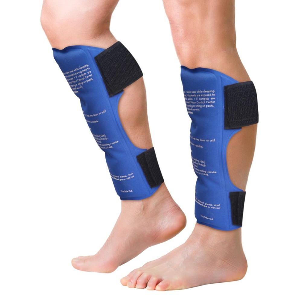 Shin Splint Ice Packs (XL Set of 2) Reusable Hot and Cold Therapy Wrap | Leg or Calf Pain Relief | Advanced Soft Gel Technology | Freezable and Microwavable | Running Injuries & Recovery