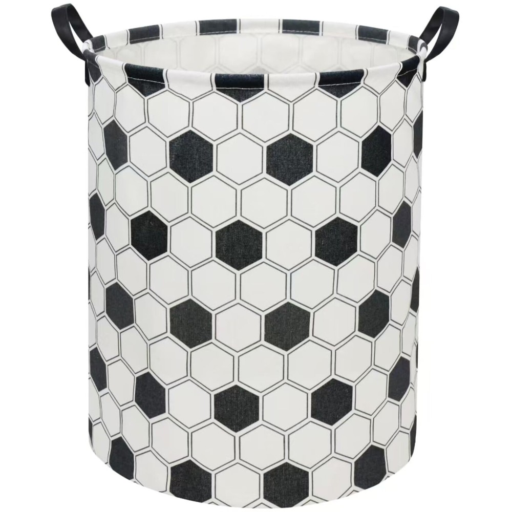 TIBAOLOVER Hexagon Football Kids Laundry Basket Baby Hamper Hexagon Football Toy Storage Bin for Boys Room Decor Baby Nursery Hamper Gift Baskets for Bedroom Bathroom(Football Hexagon)
