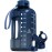 AQUAFIT 64 oz Water Bottle with Time Marker - Straw & Chug Lid - BPA Free Half Gallon Gym Water Bottle with Handle - Big Gallon Jug (Nebula, 64 Ounces)