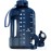 AQUAFIT 1 Gallon Water Bottle with Time Marker - Straw & Chug Lid - BPA Free Gym Water Bottle with Straw - Big Gallon Jug (Nebula 2, 128 oz - 2 Lids)