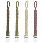 duludulu 4 Pcs Pacifier Clip, Pacifier Clips for Boys & Baby Girls Pacifier Holder Clip Binky Clips Braided 100% Handmade Fits All Pacifiers(Green, 4 Pack)
