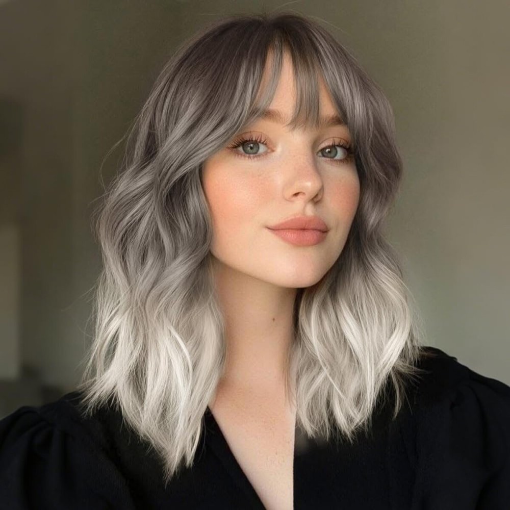 Ucubb Short Curly Wigs with Bangs for Women 14 Inches Wavy Bob Wig Synthetic Heat Resistant Fiber Wigs (RT6/10/613)