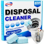 Foaming Garbage Disposal Cleaner and Deodorizer Tablets-24 Pack Food Disposal Cleaner, Quickly Eliminates Odors, XL Powerful Foaming Action, Refreshing Lemon Scent, Natural Ingredients, 1 Year Supply