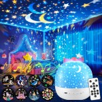 GIFTS PACKAGEUnicorn Gifts for Girls NightLight 15 Films+10 Music Soothing Sounds Machine Baby Night Light Projector, LED Star Lights for Ceiling Decor, Kawaii Unicorns Noise Machine for Girls Gifts