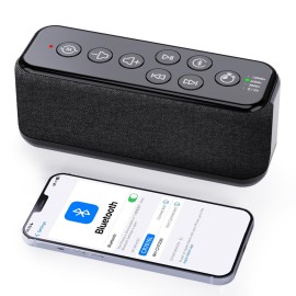 Sound Machine with Bluetooth Speaker, Rechargeable White Noise Machine, Powerful Battery for Sleep, Office, Privacy, Timers Memory Function, 15 Soothing Sound, White Noise, Rain, Fan, Ocean