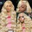 SEMANK Red Lace Front Wig Human Hair Pre Plucked 200% Density Body Wave Lace Frontal Wig 26 Inch