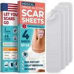 Medical Grade Silicone Scar Sheets - Transparent - 4pk (5.7x1.6) - Visible Difference on Surgical & Keloid Scars - Reusable C-Section Scar Silicone Strips - Easy to Use Silicone Sheets for Scars