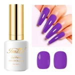 Imtiti Purple Gel Nail Polish, 0.5 Fl Oz Deep Purple Soak Off LED UV Nail Polish Spring Summer DIY Nail Art Starter Manicure Salon Kit