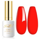 Imtiti Neon Red Gel Nail Polish, 0.5 Fl Oz Bright Red Gel Polish Soak Off Spring Summer DIY Nail Art Starter Manicure Salon