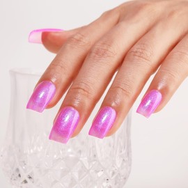Imtiti Glitter Gel Nail Polish, 0.5 Fl Oz Pink Iridescent Glitter Gel Polish Soak Off LED UV Shimmer Sparkle DIY Art Starter Manicure Salon
