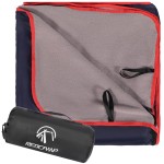 REDCAMP Large Waterproof Stadium Blanket for Cold Weather, Soft Warm Fleece Camping Blanket Windproof for Outdoor Sports, 71x59 Dark Blue/Grey