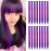 KGBFASS Purple Clip in on Colored Hair Extensions 20inch One Color Clip on Hairpieces Long Straight Halloween Cosplay Christmas Party Highlights Synthetic Colorful Hair for Women Girls 16Pcs