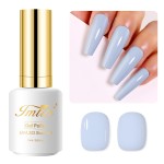 Imtiti Blue Gel Nail Polish, 0.5 Fl Oz Baby Blue Gel Polish Soak Off LED UV Spring Summer DIY Art Starter Manicure Salon