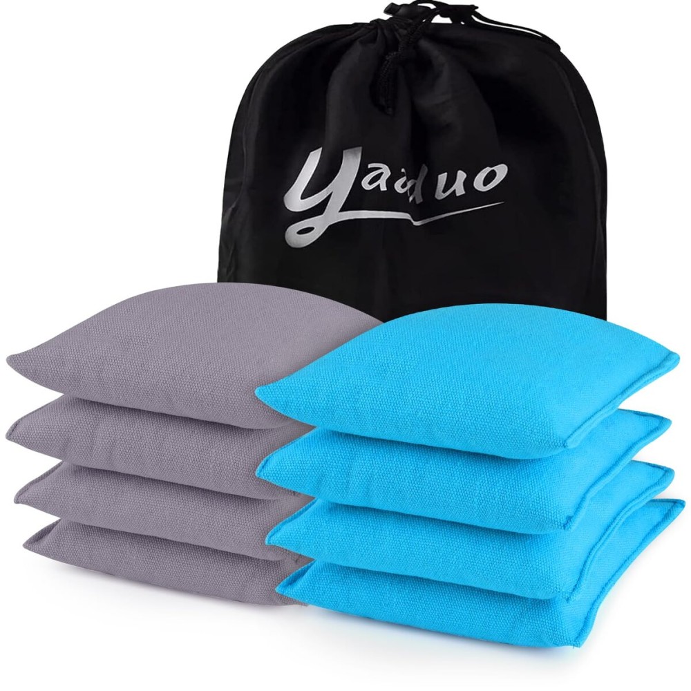 yaaduo Set of 8 Regulation Cornhole Bags Double Sided, Weather Resistant Bean Bags for Cornhole Toss Game, Corn Hole Beans Bags with Tote Bag