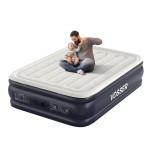 VOSSER Air Mattress Full with Built in Pump,18\'\'Inflatable Mattress of Upgraded Vertical Beams,Self Inflatable/Deflation Blow Up Mattress in 3 Mins,Flocked Top Airbed with Carry Bag for Home, Camping