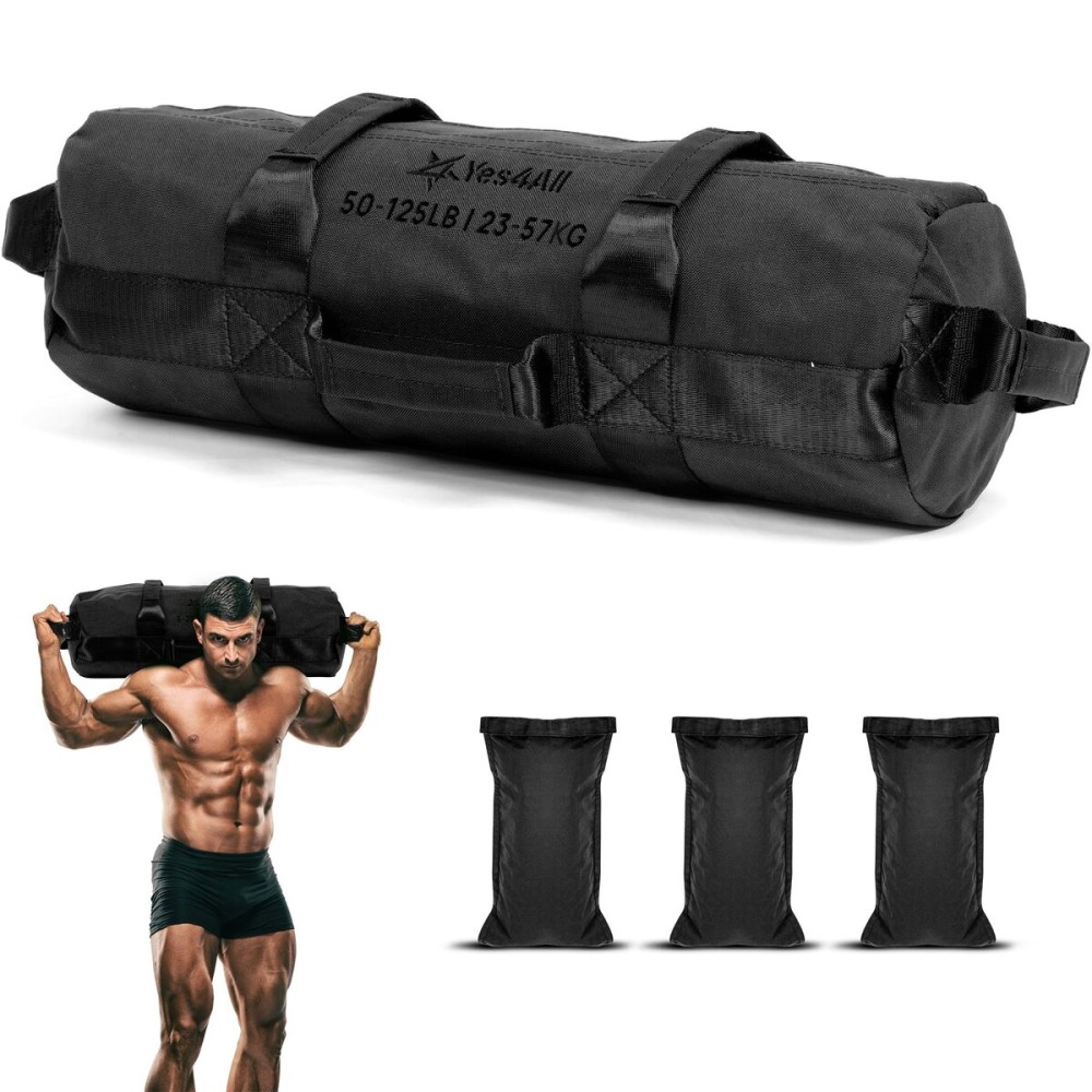 Yes4All Workout Sandbags, Heavy Duty Sandbags - Black - L
