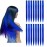 KGBFASS 16Pcs Blue Clip in Colored Hair Extensions 22inch Long Straight Party Highlights Colorful Hair Extension One Color Clip on Hairpieces for Women Girls